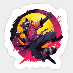 ninja raccoon Sticker